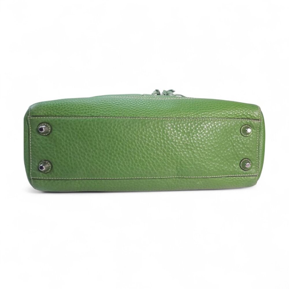 COACH Hampton Pebble Green Leather Satchel & matching wallet - Picture 4 of 11